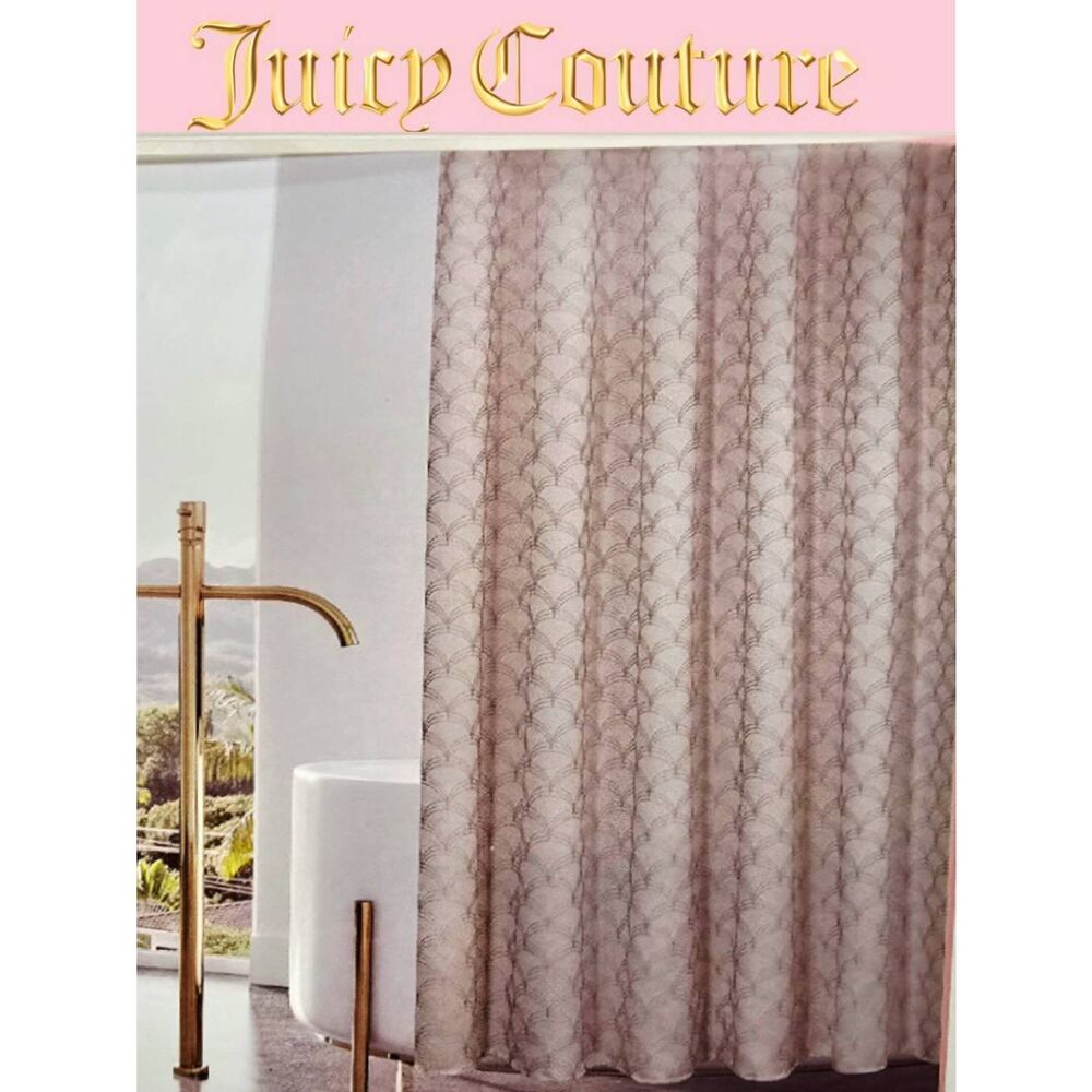 Juicy Couture Home Jacquard Glitter Fabric Shower Curtain